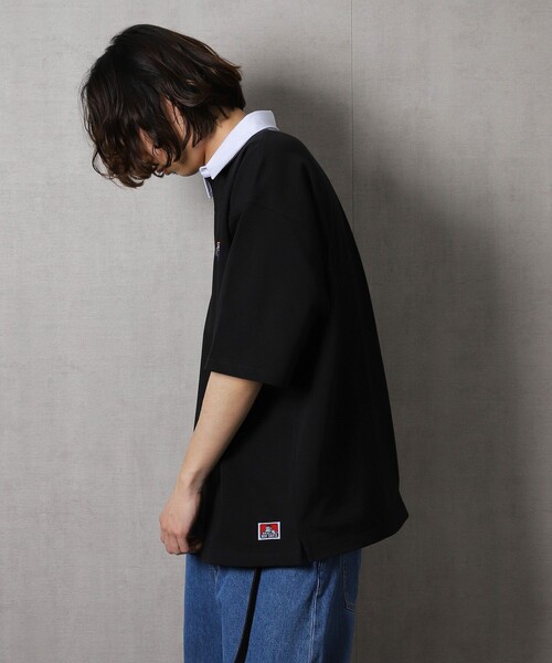 FREAK'S STORE（フリークスストア）の「WEB限定 BEN DAVIS×FREAK'S STORE/ベンデイビス 別注 ビッグシルエット SSラガーシャツ/オーバーサイズ（Tシャツ/カットソー・メンズ・ホワイト/ブラック/ベージュ/ブルーグリーン・SMALL/MEDIUM/LARGE/X-LARGE）」の10枚目の写真