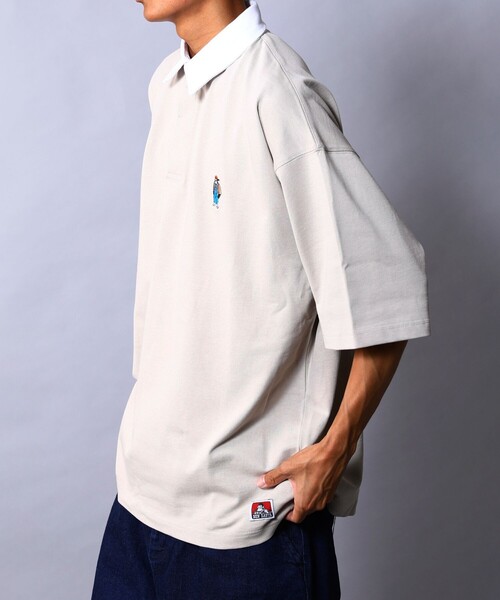 FREAK'S STORE（フリークスストア）の「WEB限定 BEN DAVIS×FREAK'S STORE/ベンデイビス 別注 ビッグシルエット SSラガーシャツ/オーバーサイズ（Tシャツ/カットソー・メンズ・ホワイト/ブラック/ベージュ/ブルーグリーン・SMALL/MEDIUM/LARGE/X-LARGE）」の21枚目の写真