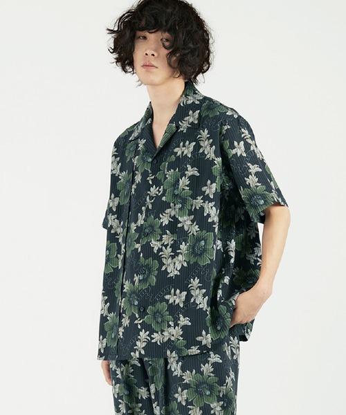 Lui's（ルイス）の「【SILLIS/シリス】LAYERED OPEN COLLAR ALOHA SHIRTS(アロハ柄オープンカラーシャツ)（シャツ/ブラウス・メンズ・ブラック・44/46）」の7枚目の写真