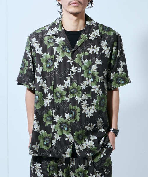 Lui's（ルイス）の「【SILLIS/シリス】LAYERED OPEN COLLAR ALOHA SHIRTS(アロハ柄オープンカラーシャツ)（シャツ/ブラウス・メンズ・ブラック・44/46）」の5枚目の写真