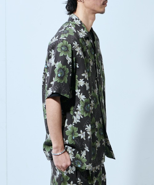 Lui's（ルイス）の「【SILLIS/シリス】LAYERED OPEN COLLAR ALOHA SHIRTS(アロハ柄オープンカラーシャツ)（シャツ/ブラウス・メンズ・ブラック・44/46）」の10枚目の写真