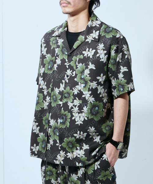 Lui's（ルイス）の「【SILLIS/シリス】LAYERED OPEN COLLAR ALOHA SHIRTS(アロハ柄オープンカラーシャツ)（シャツ/ブラウス・メンズ・ブラック・44/46）」の12枚目の写真