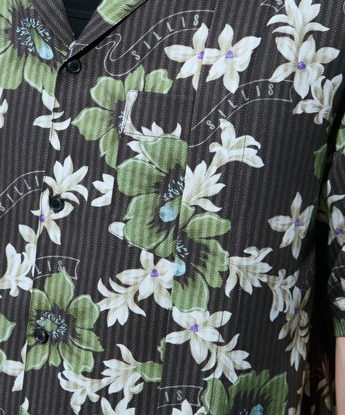 Lui's（ルイス）の「【SILLIS/シリス】LAYERED OPEN COLLAR ALOHA SHIRTS(アロハ柄オープンカラーシャツ)（シャツ/ブラウス・メンズ・ブラック・44/46）」の9枚目の写真