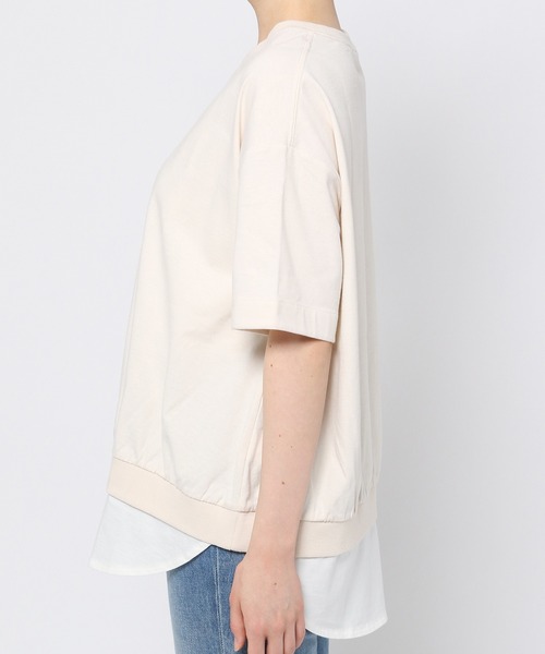 GLOBAL WORK(グローバルワーク)の「USAコットン裾フェイクプルオーバー/942540(Tシャツ/カットソー・レディース・アイボリー/ブラック/ライトベージュ/サックスブルー/グリーン・MEDIUM/LARGE)」の8枚目の写真