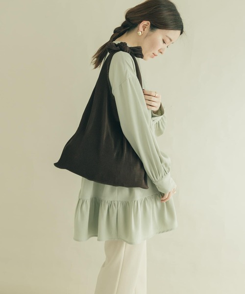 SMELLY（スメリー）の「2WAYプリーツバッグ（エコバッグ/サブバッグ・レディース・ブルー/グレー/ブラウン・-）」の11枚目の写真