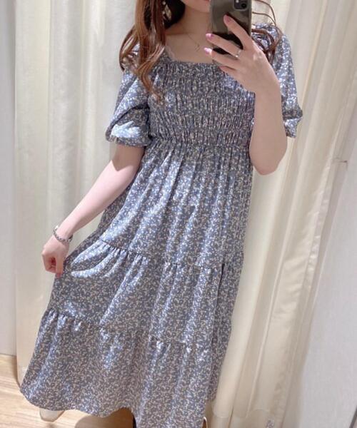 セール 花柄シャーリングティアード ワンピース A ワンピース Ingni イング のファッション通販 Zozotown