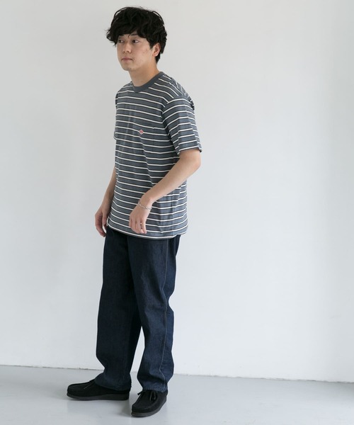 DANTON(ダントン)の「DANTON クルーネック半袖ボーダーポケットTシャツ(Tシャツ/カットソー・メンズ・ホワイト系その他/ブルー系その他/ブラウン系その他・42/40/38)」の8枚目の写真