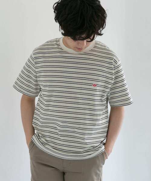 DANTON(ダントン)の「DANTON クルーネック半袖ボーダーポケットTシャツ(Tシャツ/カットソー・メンズ・ホワイト系その他/ブルー系その他/ブラウン系その他・42/40/38)」の9枚目の写真