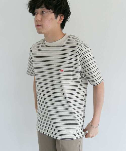 DANTON(ダントン)の「DANTON クルーネック半袖ボーダーポケットTシャツ(Tシャツ/カットソー・メンズ・ホワイト系その他/ブルー系その他/ブラウン系その他・42/40/38)」の10枚目の写真