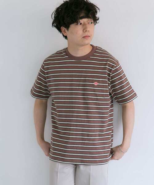 DANTON(ダントン)の「DANTON クルーネック半袖ボーダーポケットTシャツ(Tシャツ/カットソー・メンズ・ホワイト系その他/ブルー系その他/ブラウン系その他・42/40/38)」の16枚目の写真