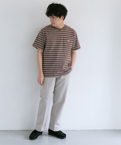 DANTON(ダントン)の「DANTON クルーネック半袖ボーダーポケットTシャツ(Tシャツ/カットソー・メンズ・ホワイト系その他/ブルー系その他/ブラウン系その他・42/40/38)」の17枚目の写真