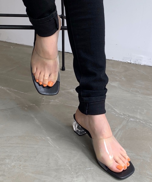 LYDIE（リディー）の「クリアヒールスクエアサンダル（サンダル・レディース・グリーン/オレンジ/オフホワイト/ブラック系その他/ブラック/ホワイト系その他/イエロー/ベージュ/ベージュ系その他・L/LL/M/S/XS）」の17枚目の写真