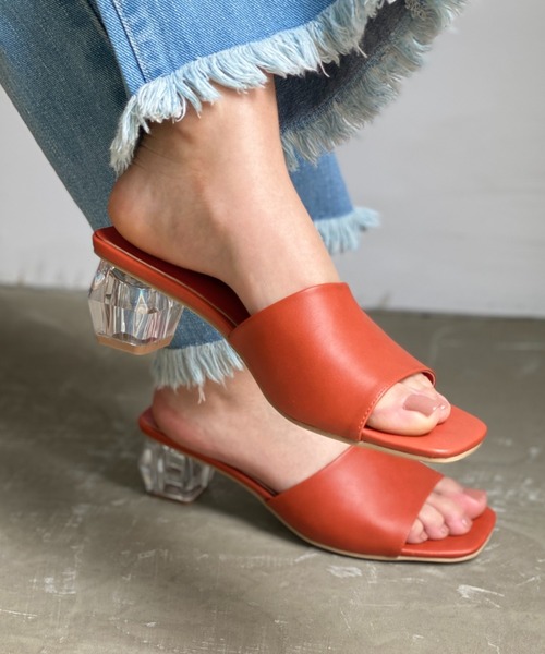 LYDIE（リディー）の「クリアヒールスクエアサンダル（サンダル・レディース・グリーン/オレンジ/オフホワイト/ブラック系その他/ブラック/ホワイト系その他/イエロー/ベージュ/ベージュ系その他・L/LL/M/S/XS）」の20枚目の写真