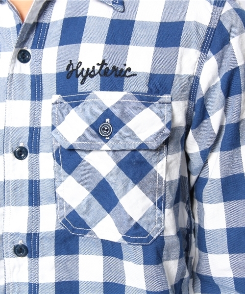 HYSTERIC GLAMOUR（ヒステリックグラマー）の「GO MICHIGAN刺繍 長袖ワークSH（シャツ/ブラウス・メンズ・ブルー系その他/ネイビー・LARGE/MEDIUM/SMALL）」の8枚目の写真