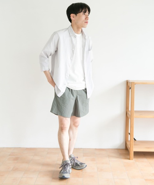URBAN RESEARCH DOORS（アーバンリサーチドアーズ）の「パナマドビー7分袖シャツ（シャツ/ブラウス・メンズ・ベージュ/ブルー系その他/オフホワイト/ベージュ系その他・40/38）」の8枚目の写真