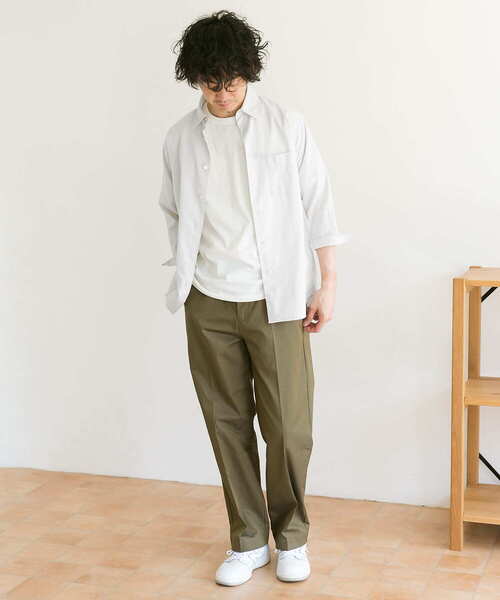 URBAN RESEARCH DOORS（アーバンリサーチドアーズ）の「パナマドビー7分袖シャツ（シャツ/ブラウス・メンズ・ベージュ/ブルー系その他/オフホワイト/ベージュ系その他・40/38）」の11枚目の写真