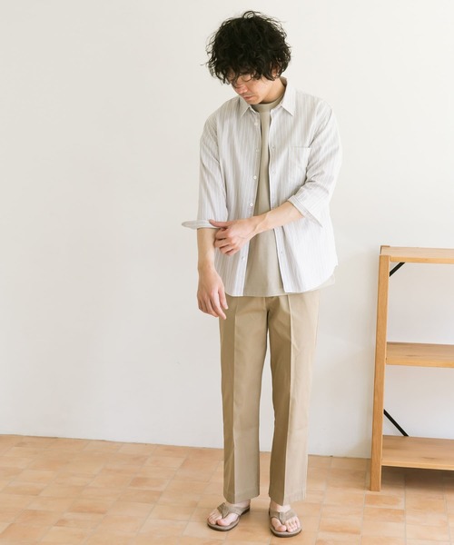 URBAN RESEARCH DOORS（アーバンリサーチドアーズ）の「パナマドビー7分袖シャツ（シャツ/ブラウス・メンズ・ベージュ/ブルー系その他/オフホワイト/ベージュ系その他・40/38）」の17枚目の写真