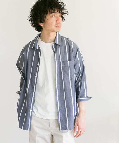 URBAN RESEARCH DOORS（アーバンリサーチドアーズ）の「パナマドビー7分袖シャツ（シャツ/ブラウス・メンズ・ベージュ/ブルー系その他/オフホワイト/ベージュ系その他・40/38）」の20枚目の写真