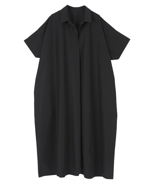 titivate（ティティベイト）の「ﾜｲﾄﾞｼﾙｴｯﾄｽｷｯﾊﾟｰｼｬﾂﾜﾝﾋﾟｰｽ（シャツワンピース・レディース・ベージュ/ブルー/ブラウン/ブラック・S/M）」の5枚目の写真