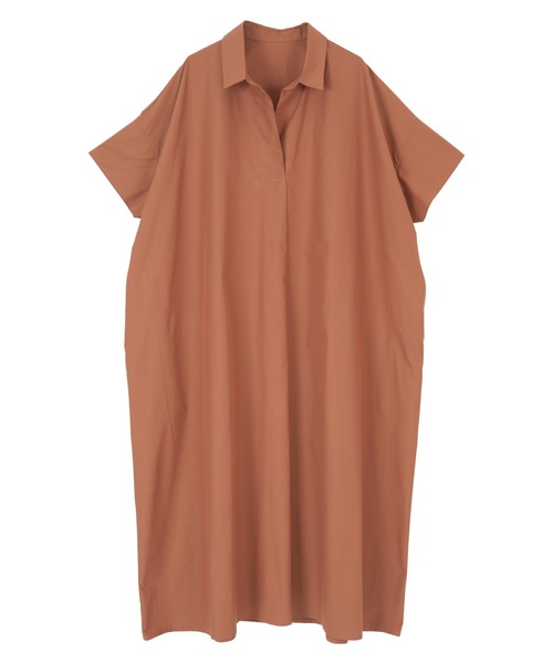 titivate（ティティベイト）の「ﾜｲﾄﾞｼﾙｴｯﾄｽｷｯﾊﾟｰｼｬﾂﾜﾝﾋﾟｰｽ（シャツワンピース・レディース・ベージュ/ブルー/ブラウン/ブラック・S/M）」の6枚目の写真