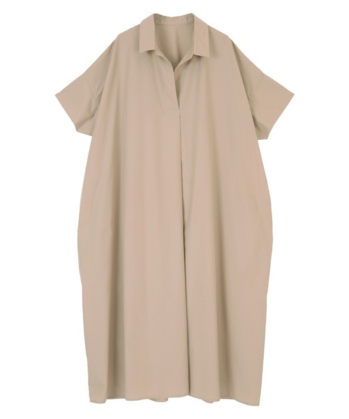 titivate（ティティベイト）の「ﾜｲﾄﾞｼﾙｴｯﾄｽｷｯﾊﾟｰｼｬﾂﾜﾝﾋﾟｰｽ（シャツワンピース・レディース・ベージュ/ブルー/ブラウン/ブラック・S/M）」の7枚目の写真