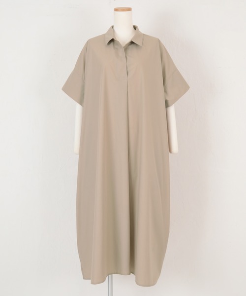 titivate（ティティベイト）の「ﾜｲﾄﾞｼﾙｴｯﾄｽｷｯﾊﾟｰｼｬﾂﾜﾝﾋﾟｰｽ（シャツワンピース・レディース・ベージュ/ブルー/ブラウン/ブラック・S/M）」の17枚目の写真