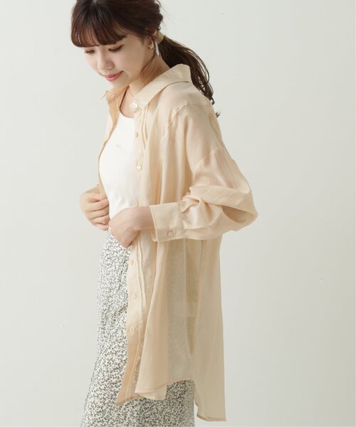 RAY CASSIN(レイカズン)の「シアータックシャツ(シャツ/ブラウス・レディース・ベージュ/パープル/オレンジ・FREE)」の1枚目の写真