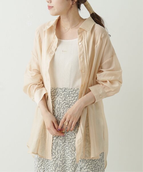 RAY CASSIN(レイカズン)の「シアータックシャツ(シャツ/ブラウス・レディース・ベージュ/パープル/オレンジ・FREE)」の4枚目の写真