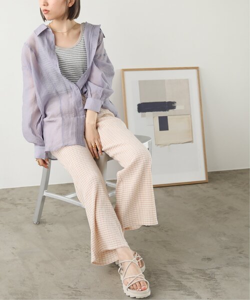 RAY CASSIN(レイカズン)の「シアータックシャツ(シャツ/ブラウス・レディース・ベージュ/パープル/オレンジ・FREE)」の11枚目の写真