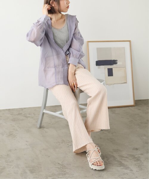 RAY CASSIN(レイカズン)の「シアータックシャツ(シャツ/ブラウス・レディース・ベージュ/パープル/オレンジ・FREE)」の12枚目の写真