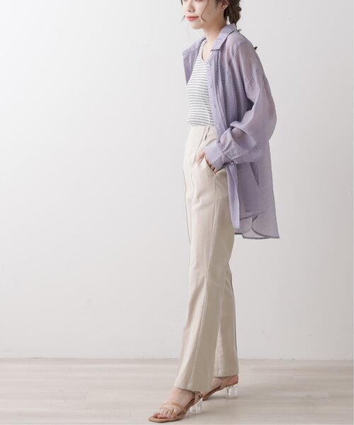 RAY CASSIN(レイカズン)の「シアータックシャツ(シャツ/ブラウス・レディース・ベージュ/パープル/オレンジ・FREE)」の15枚目の写真