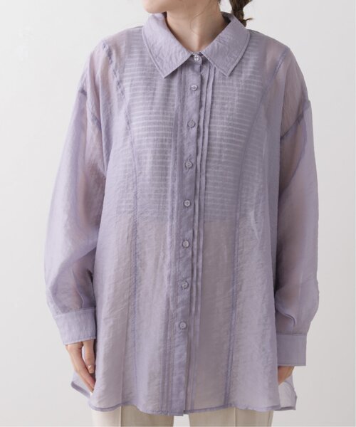 RAY CASSIN(レイカズン)の「シアータックシャツ(シャツ/ブラウス・レディース・ベージュ/パープル/オレンジ・FREE)」の16枚目の写真