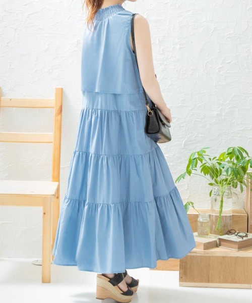 Mysa&Liina(ミーサリーナ)の「レイヤードノースリティアードワンピース(ワンピース・レディース・ブラック/ベージュ/オフホワイト/イエロー/ブルー・M)」の4枚目の写真