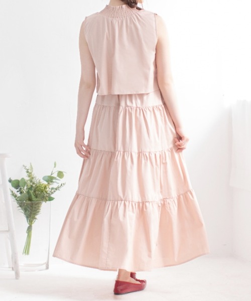 Mysa&Liina(ミーサリーナ)の「レイヤードノースリティアードワンピース(ワンピース・レディース・ブラック/ベージュ/オフホワイト/イエロー/ブルー・M)」の6枚目の写真