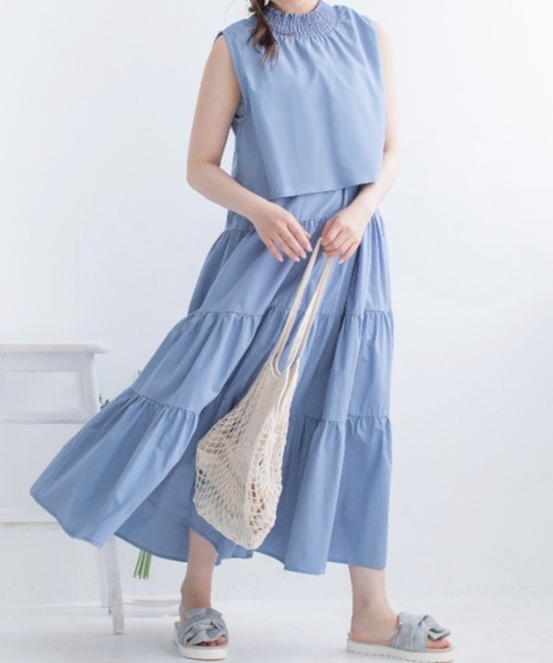 Mysa&Liina(ミーサリーナ)の「レイヤードノースリティアードワンピース(ワンピース・レディース・ブラック/ベージュ/オフホワイト/イエロー/ブルー・M)」の14枚目の写真