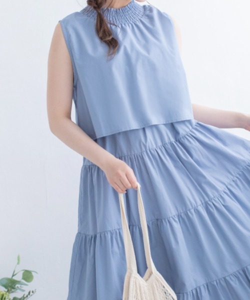 Mysa&Liina(ミーサリーナ)の「レイヤードノースリティアードワンピース(ワンピース・レディース・ブラック/ベージュ/オフホワイト/イエロー/ブルー・M)」の16枚目の写真