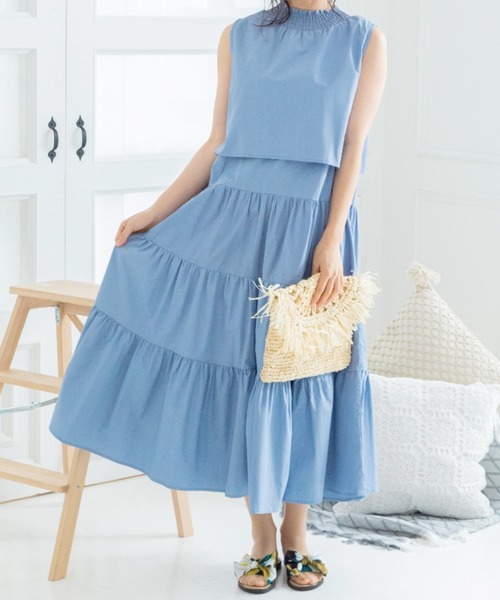 Mysa&Liina(ミーサリーナ)の「レイヤードノースリティアードワンピース(ワンピース・レディース・ブラック/ベージュ/オフホワイト/イエロー/ブルー・M)」の13枚目の写真