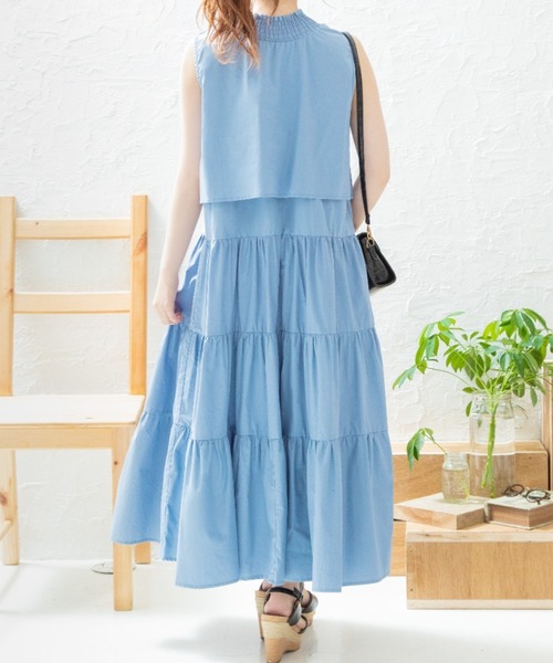 Mysa&Liina(ミーサリーナ)の「レイヤードノースリティアードワンピース(ワンピース・レディース・ブラック/ベージュ/オフホワイト/イエロー/ブルー・M)」の12枚目の写真