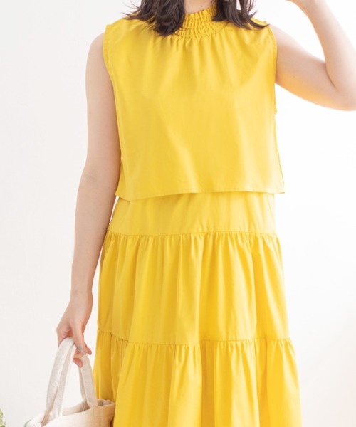 Mysa&Liina(ミーサリーナ)の「レイヤードノースリティアードワンピース(ワンピース・レディース・ブラック/ベージュ/オフホワイト/イエロー/ブルー・M)」の22枚目の写真