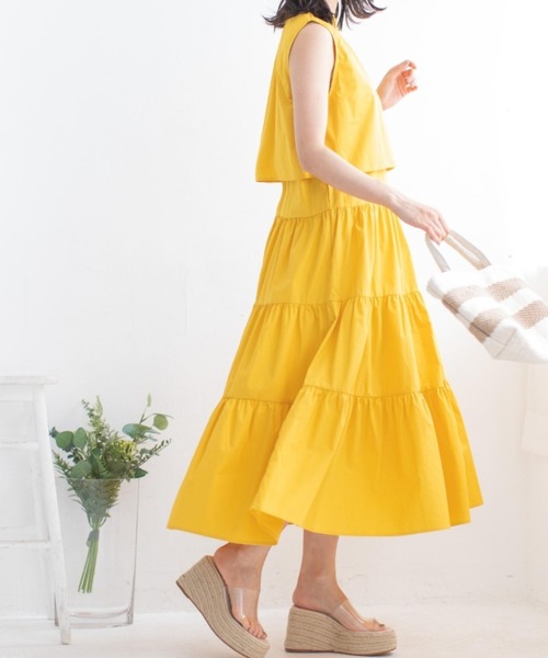 Mysa&Liina(ミーサリーナ)の「レイヤードノースリティアードワンピース(ワンピース・レディース・ブラック/ベージュ/オフホワイト/イエロー/ブルー・M)」の20枚目の写真