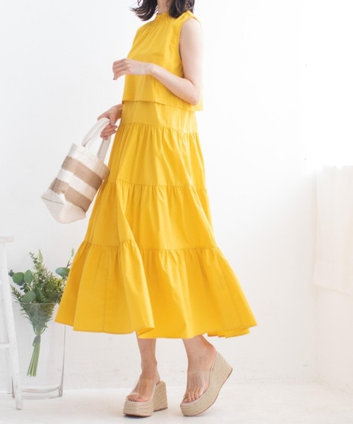 Mysa&Liina(ミーサリーナ)の「レイヤードノースリティアードワンピース(ワンピース・レディース・ブラック/ベージュ/オフホワイト/イエロー/ブルー・M)」の21枚目の写真