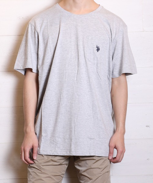 U.S. POLO ASSN.（ユーエスポロアッスン）の「U.S. POLO ASSN./ビッグシルエット ワンポイント刺繍 ポケットクルーネック 半袖Ｔシャツ 3902（Tシャツ/カットソー・メンズ・ホワイト/ブラック/ネイビー/グレー・SMALL/MEDIUM/LARGE/X-LARGE）」の4枚目の写真