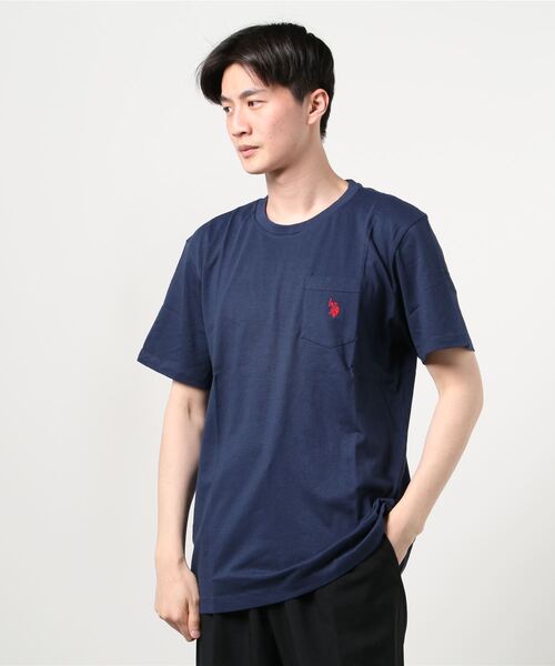 U.S. POLO ASSN.（ユーエスポロアッスン）の「U.S. POLO ASSN./ビッグシルエット ワンポイント刺繍 ポケットクルーネック 半袖Ｔシャツ 3902（Tシャツ/カットソー・メンズ・ホワイト/ブラック/ネイビー/グレー・SMALL/MEDIUM/LARGE/X-LARGE）」の11枚目の写真