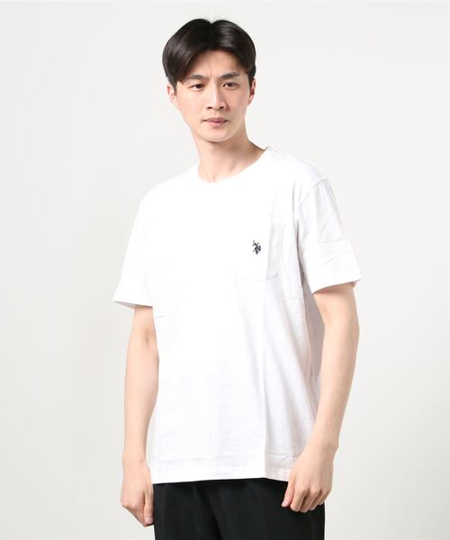 U.S. POLO ASSN.（ユーエスポロアッスン）の「U.S. POLO ASSN./ビッグシルエット ワンポイント刺繍 ポケットクルーネック 半袖Ｔシャツ 3902（Tシャツ/カットソー・メンズ・ホワイト/ブラック/ネイビー/グレー・SMALL/MEDIUM/LARGE/X-LARGE）」の8枚目の写真