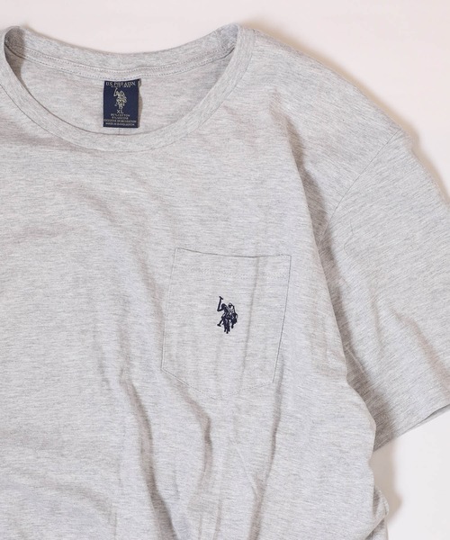 U.S. POLO ASSN.（ユーエスポロアッスン）の「U.S. POLO ASSN./ビッグシルエット ワンポイント刺繍 ポケットクルーネック 半袖Ｔシャツ 3902（Tシャツ/カットソー・メンズ・ホワイト/ブラック/ネイビー/グレー・SMALL/MEDIUM/LARGE/X-LARGE）」の7枚目の写真