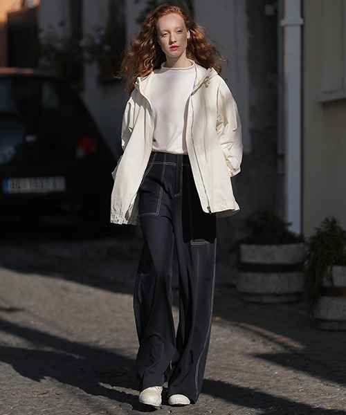 chuclla（チュクラ）の「ステッチ ワイドパンツ chw1551（その他パンツ・レディース・ダークネイビー・S/M/XS）」の4枚目の写真