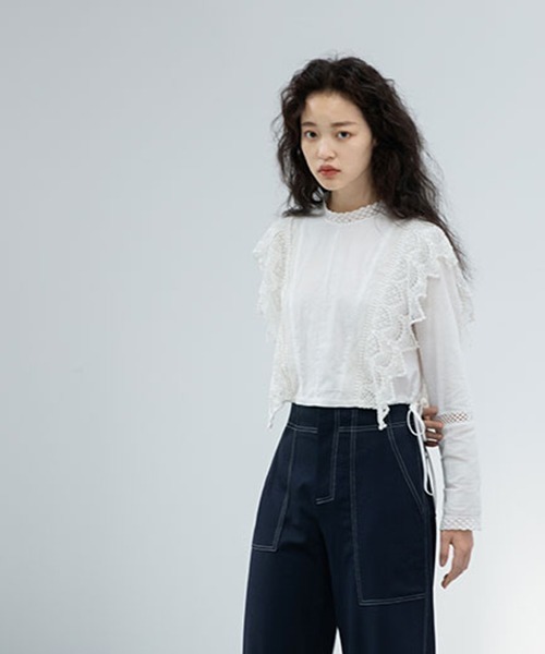 chuclla（チュクラ）の「ステッチ ワイドパンツ chw1551（その他パンツ・レディース・ダークネイビー・S/M/XS）」の14枚目の写真