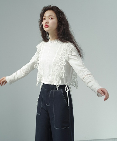 chuclla（チュクラ）の「ステッチ ワイドパンツ chw1551（その他パンツ・レディース・ダークネイビー・S/M/XS）」の16枚目の写真