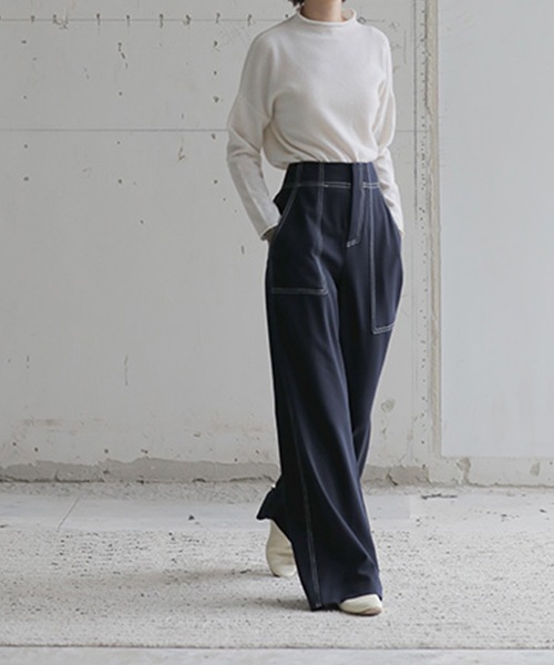 chuclla（チュクラ）の「ステッチ ワイドパンツ chw1551（その他パンツ・レディース・ダークネイビー・S/M/XS）」の17枚目の写真