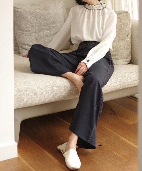 chuclla（チュクラ）の「ステッチ ワイドパンツ chw1551（その他パンツ・レディース・ダークネイビー・S/M/XS）」の20枚目の写真